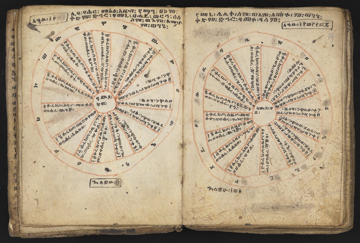 Vagy 12034 f.18v és f.19r, Cycle of Kings (vellum) alkotó: Ethiopian School