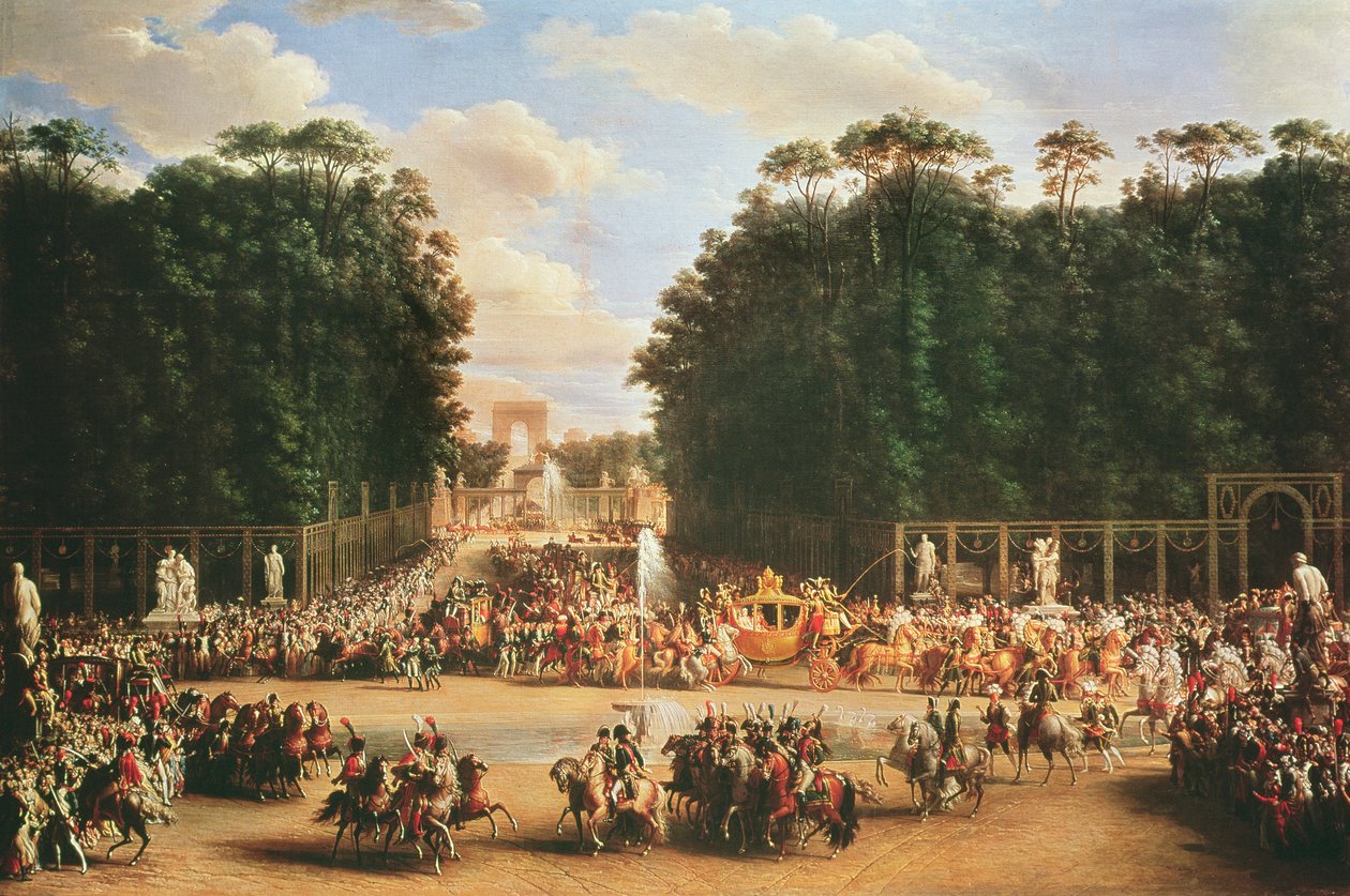 Napóleon és Marie-Louise belépése a Tuileries-kertbe esküvőjük napján, 1810. április 2-án (lásd még: 19847 és 155379) alkotó: Etienne Barthelemy Garnier