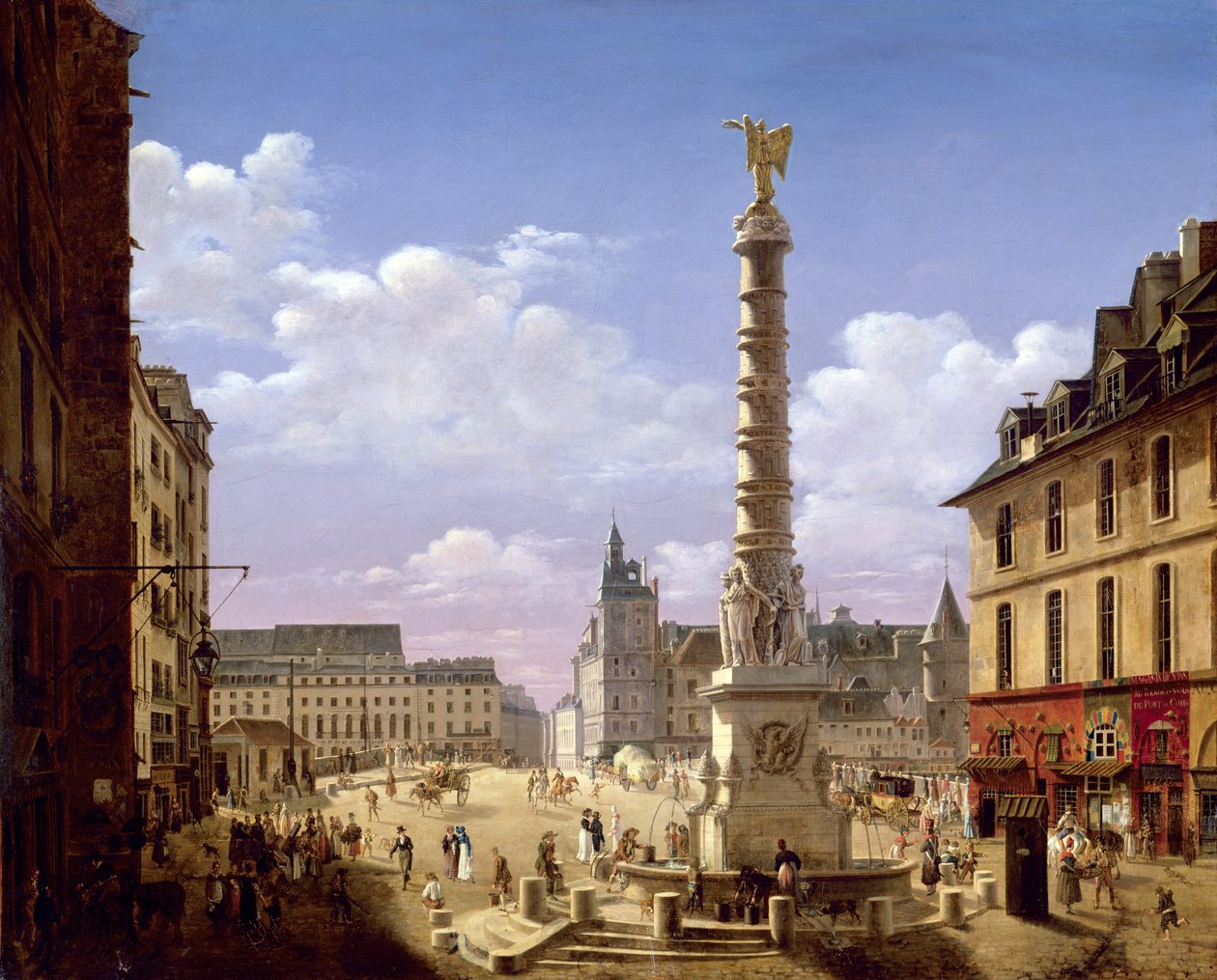 A szökőkút a Place du Chatelet-ben, Párizs, 1810 alkotó: Etienne Bouhot