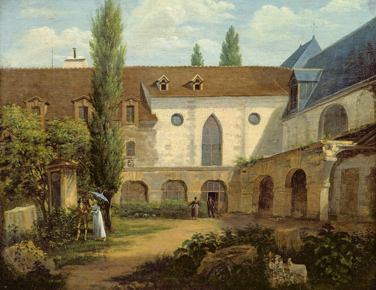 Petits-Augustins a Paris kolostor udvara, 1818 körül alkotó: Etienne Bouhot