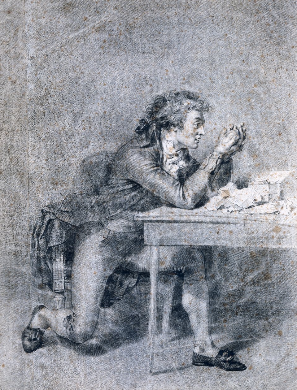 Francois Buzot (1760-94) Madame Roland (1754-93) portréminiatűrjén elmélkedik alkotó: Etienne Charles Leguay
