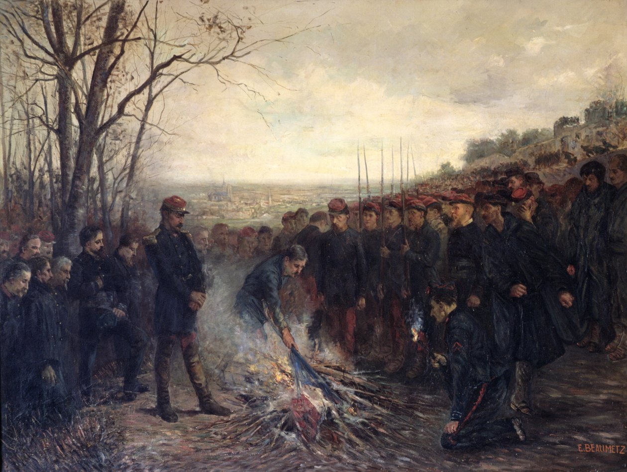 Lapasset tábornok (1817-75) zászlóégetése, 1870. október 26., 1882 alkotó: Etienne Dujardin Beaumetz