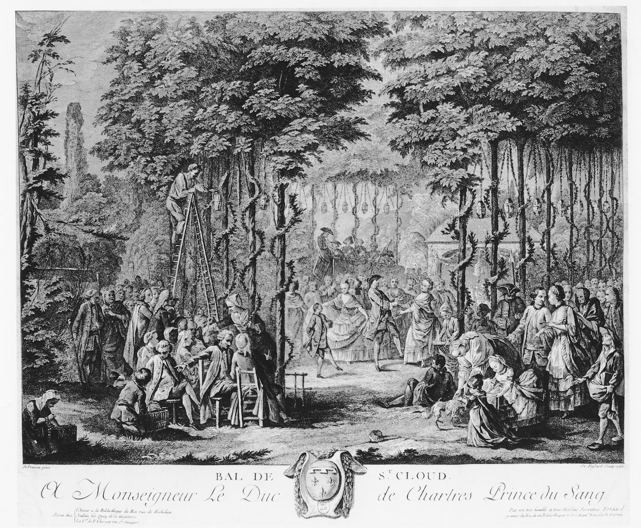 Bál a Parc de Saint-Cloudban, 1760 alkotó: Etienne Fessard