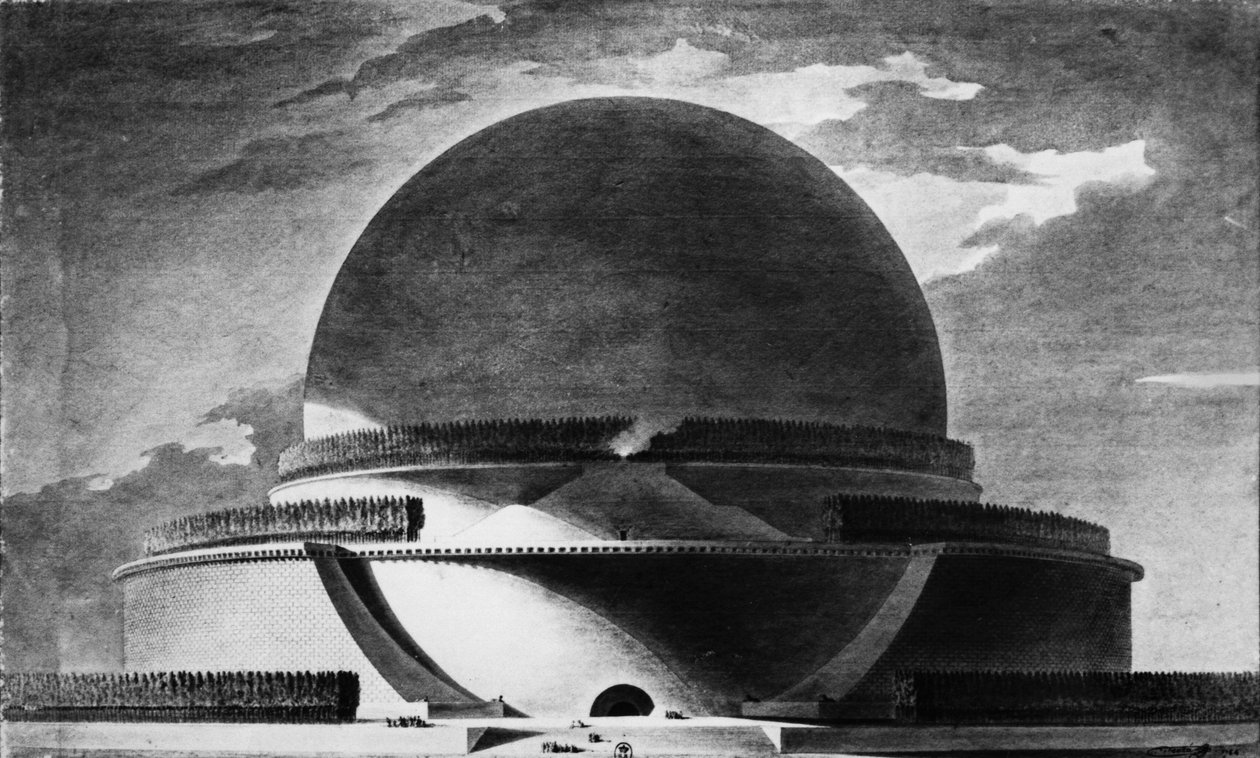 Design for Newtons kenotaph, 1764 (bw fotó) alkotó: Etienne Louis Boullee