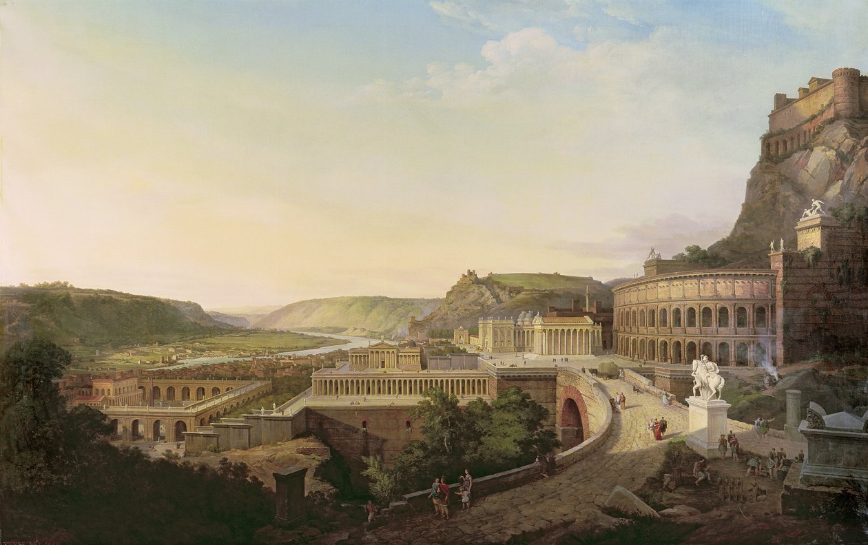Bécs látképe a római korban, 1860 alkotó: Etienne Rey