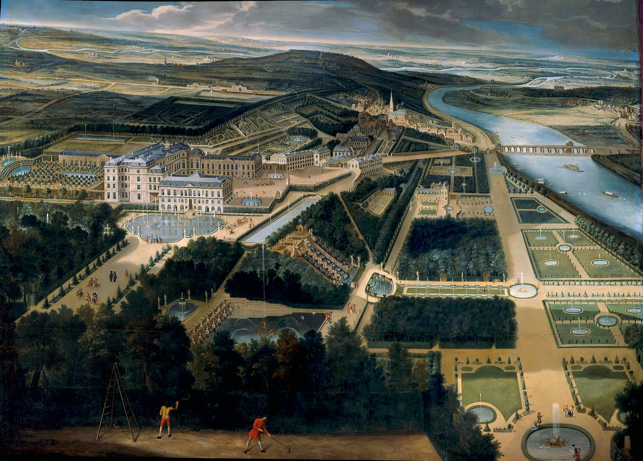 Saint Cloud kastélyának és kertjeinek általános képe (Saint-Cloud) Etienne Allegrain (1644-1736) festménye 1675 V. 3, x3,83 m Versailles, musee du chateau - Kilátás a Saint Cloud kastélyára és kertjére (Franciaország) - Etienne Allegrain (1644-173) festmén alkotó: Etienne Allegrain