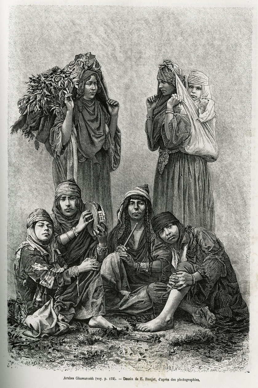 Arabok Ghawarineh, nomádok a Holt-tenger medencéjéből. A T alkotó: Etienne Antoine Eugene Ronjat