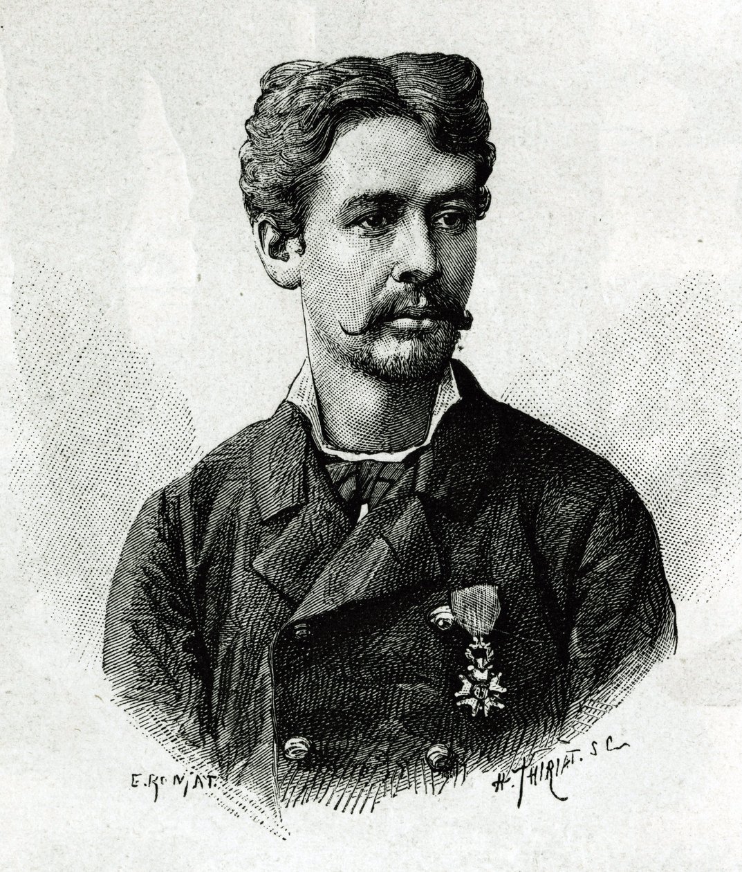 Tautain doktor portréja, az 1879-1882-es afrikai expedíció során, Gallieni parancsnoksága alatt. E. Ronjat metszet egy fényképről Joseph Gallien parancsnok „Exploration du Haut Niger (Haut Niger)” (a mai Mali) történetének illusztrálására alkotó: Etienne Antoine Eugene Ronjat