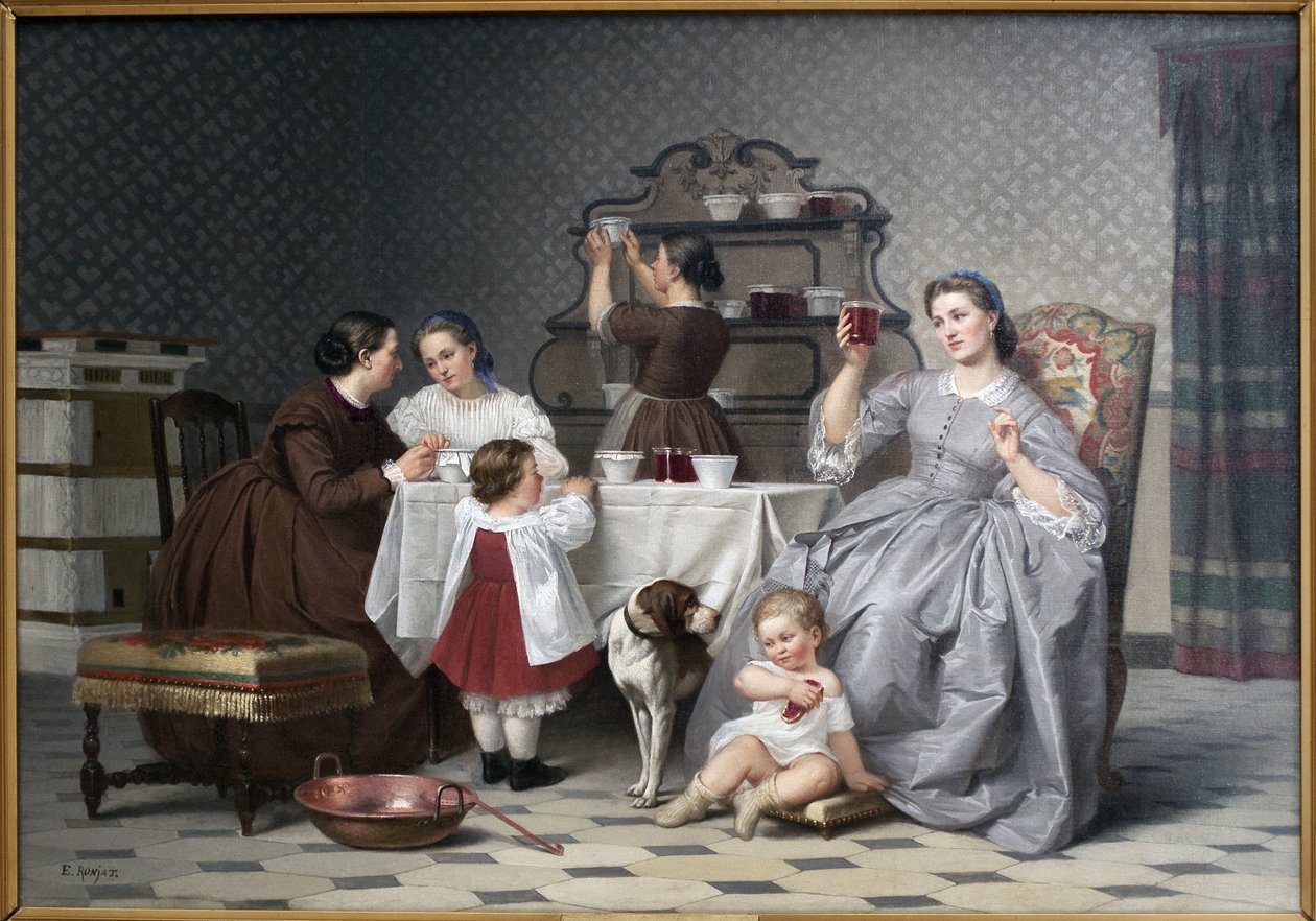 A lekvárok – mondja a Le gouter de famille is. Eugene Ronjat (1822-1912) festménye, olaj, vászon, 1860 körül. 19. századi francia művészet. Bécsi Szépművészeti Múzeum (Isere). alkotó: Etienne Antoine Eugene Ronjat