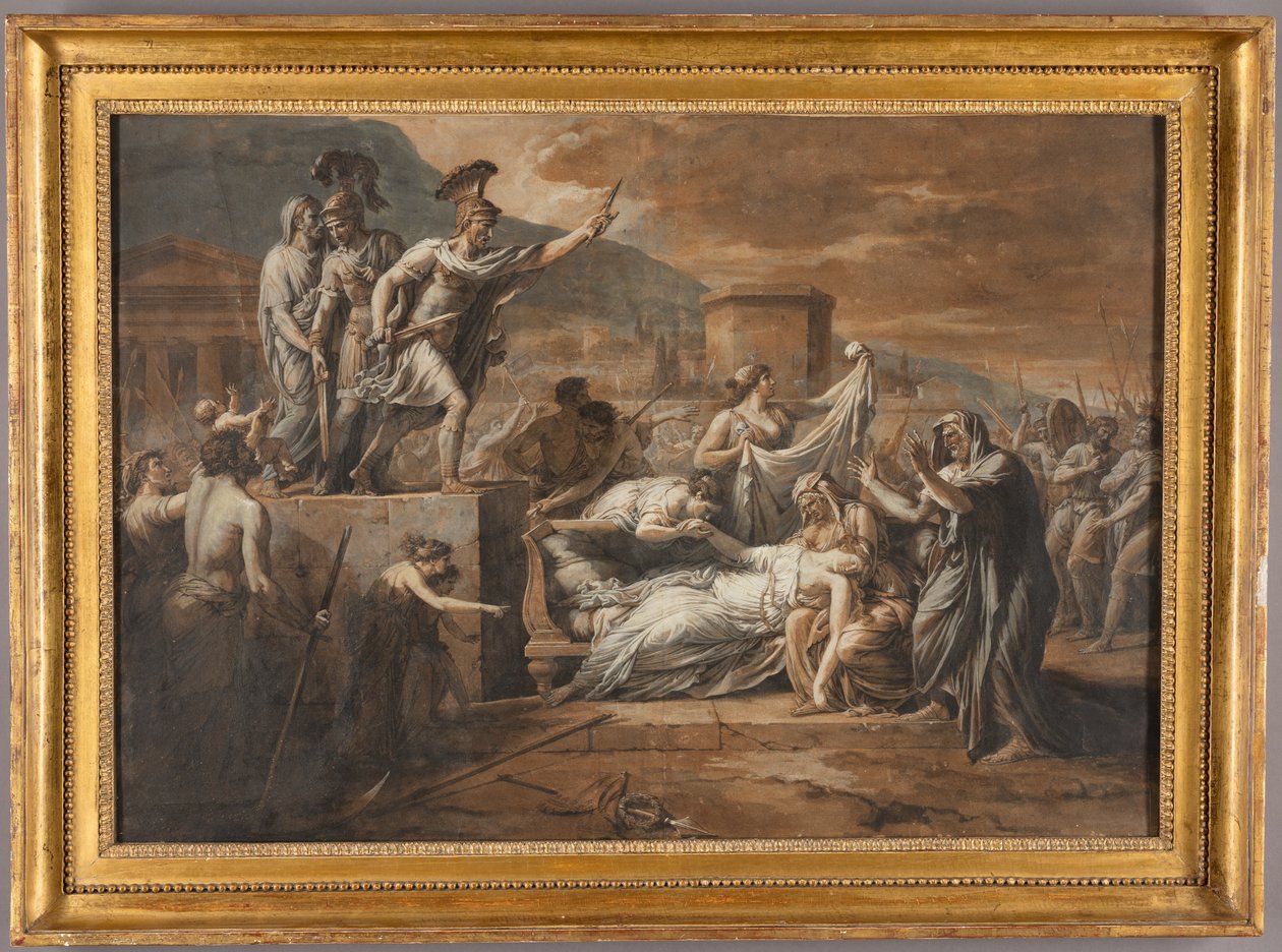 Horatius megöli nővérét, Camillát a Curiatii veresége után alkotó: Etienne Barthelemy Garnier