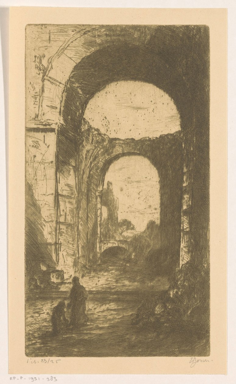 Palatijnsche ruïne Rómában (eredeti cím a tárgyon) alkotó: Etienne Bosch (signed by artist)