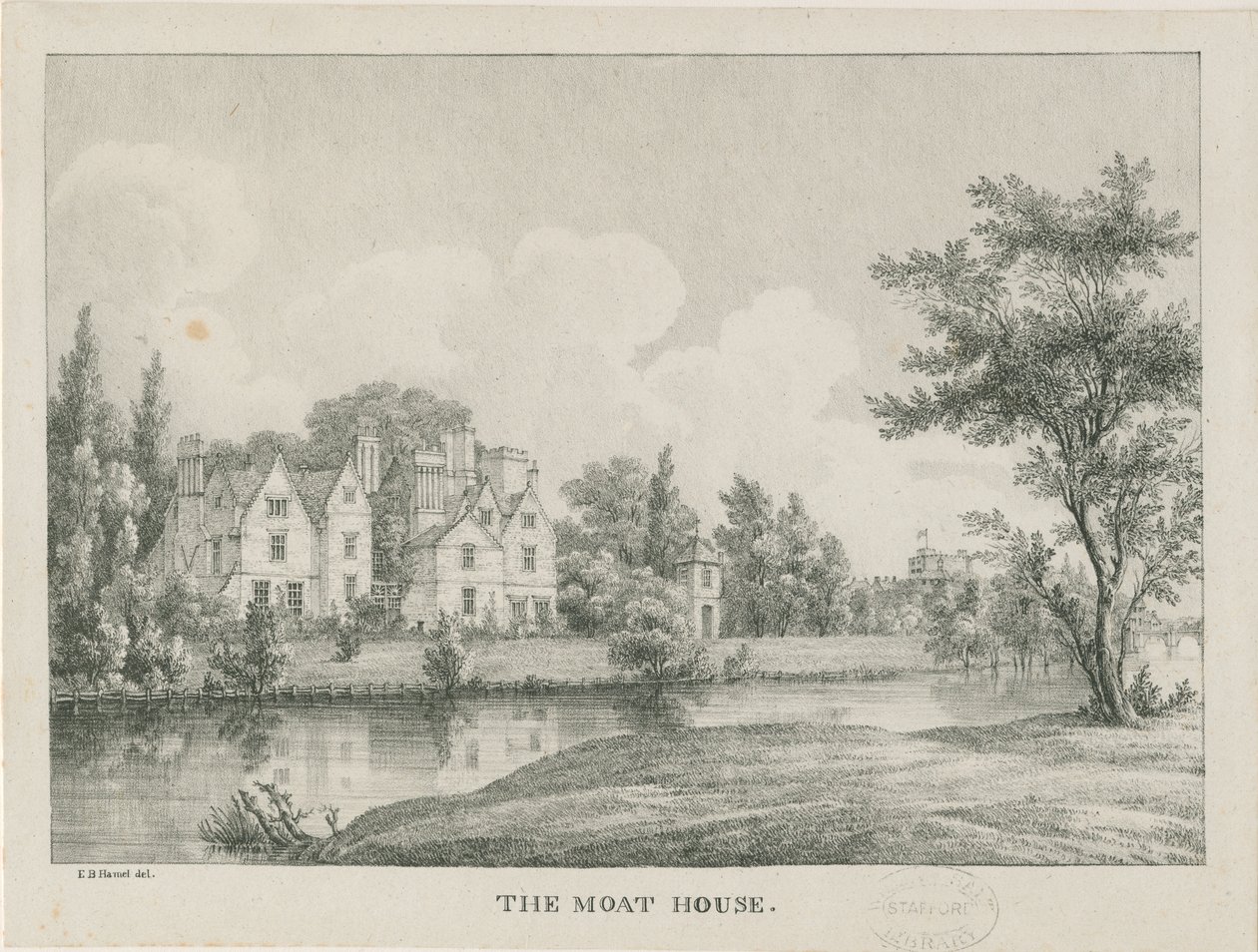 Tamworth – The Moat House: cinkográf, nd [1796-1865] alkotó: Etienne Bruno Hamel