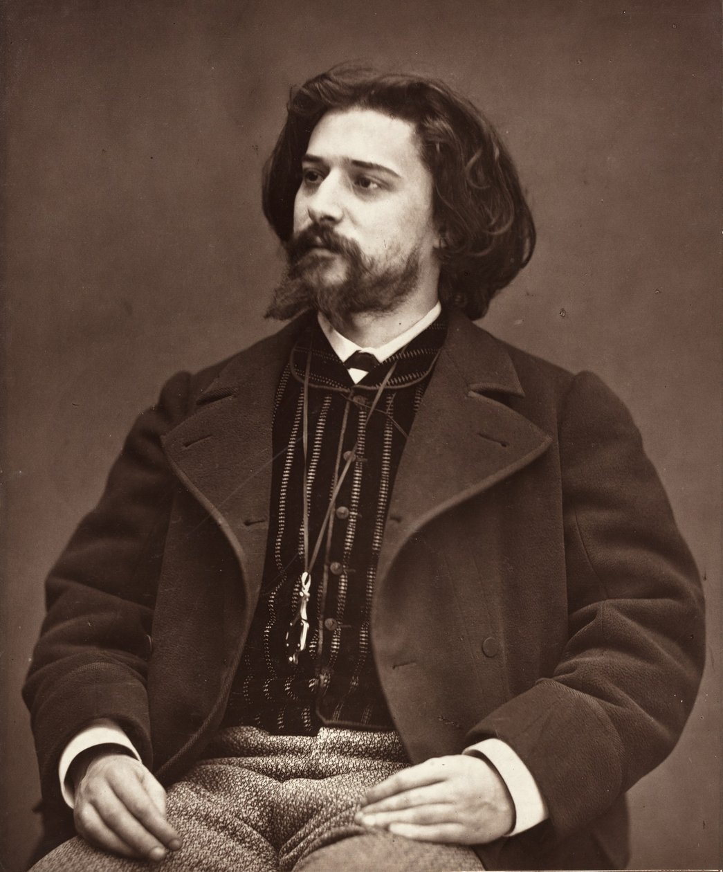 Alphonse Daudet francia regényíró, 1849-1897, c. 1876. alkotó: Etienne Carjat