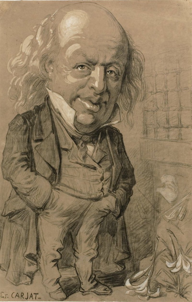 Pierre-Jean de Beranger karikatúra portréja alkotó: Etienne Carjat