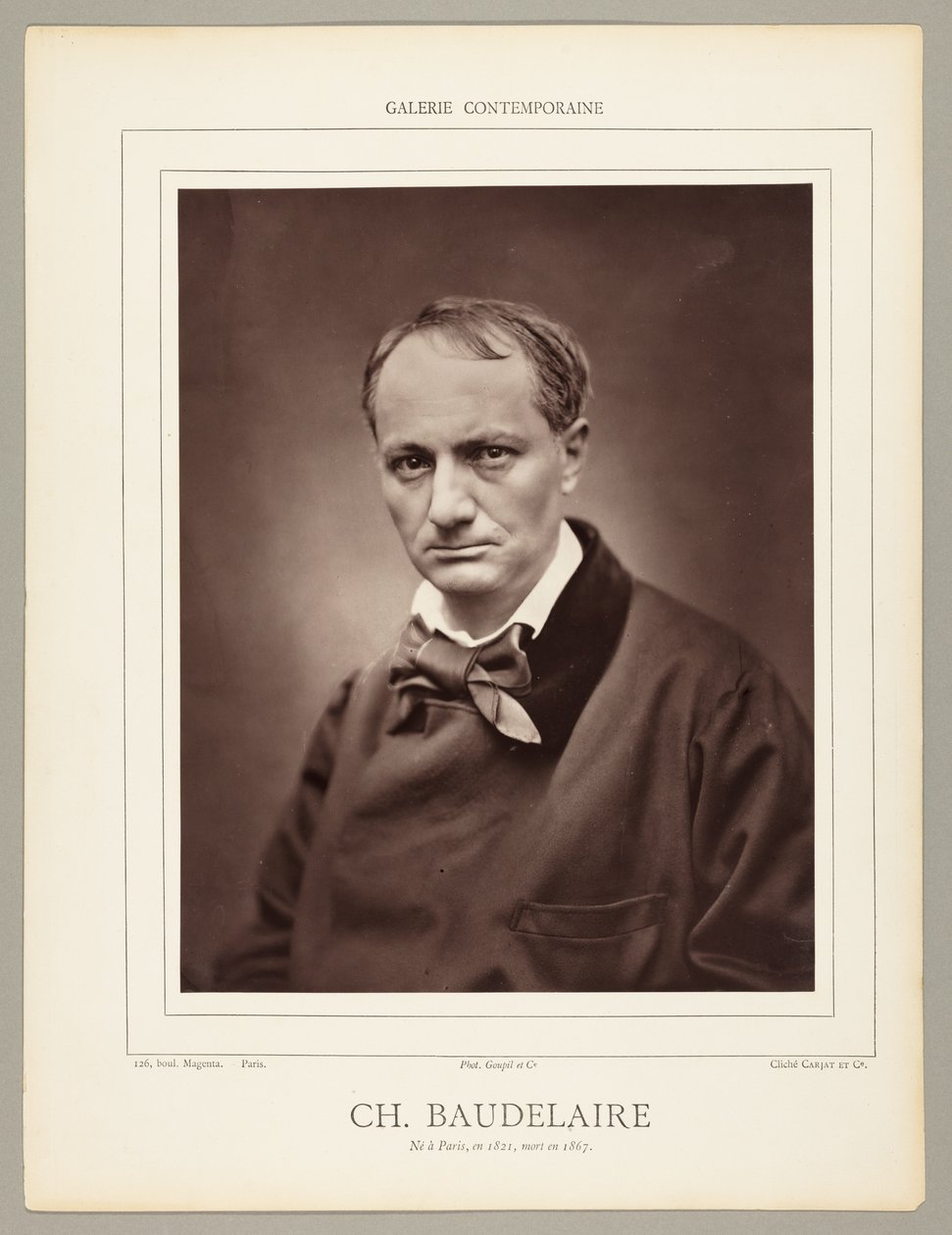 Charles Baudelaire (francia költő, kritikus és író, 1821-1867) alkotó: Etienne Carjat