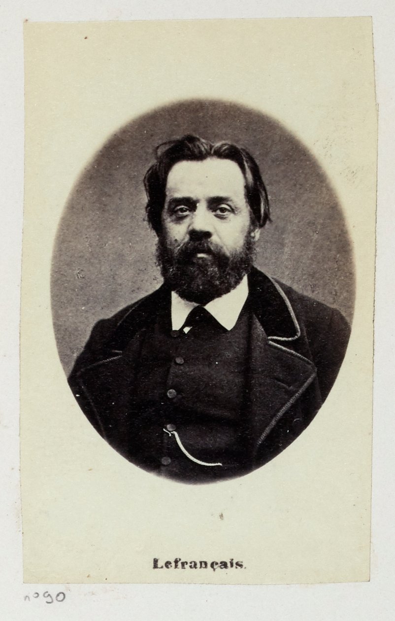 Lefrançois Adolphe Gustave, más néven Gustave Lefrançais (1826-1901). Tanítóként 1849-ben Pauline Rolanddal (1805-1852) megalapította a Szocialista Tanítók Egyesületét. A Kommün tagjaként a Munkaügyi és Pénzügyi Bizottságban foglalt helyet.... alkotó: Etienne Carjat