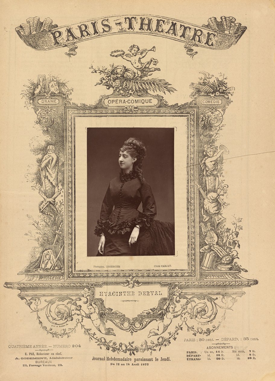 Párizsi színház: Hyacinthe Derval alkotó: Etienne Carjat