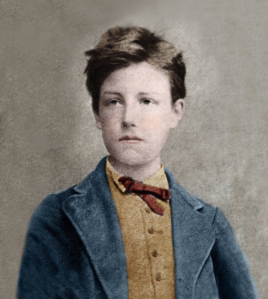 Arthur Rimbaud (1859 - 1891) portréja, Carjat fotója alapján. alkotó: Etienne Carjat