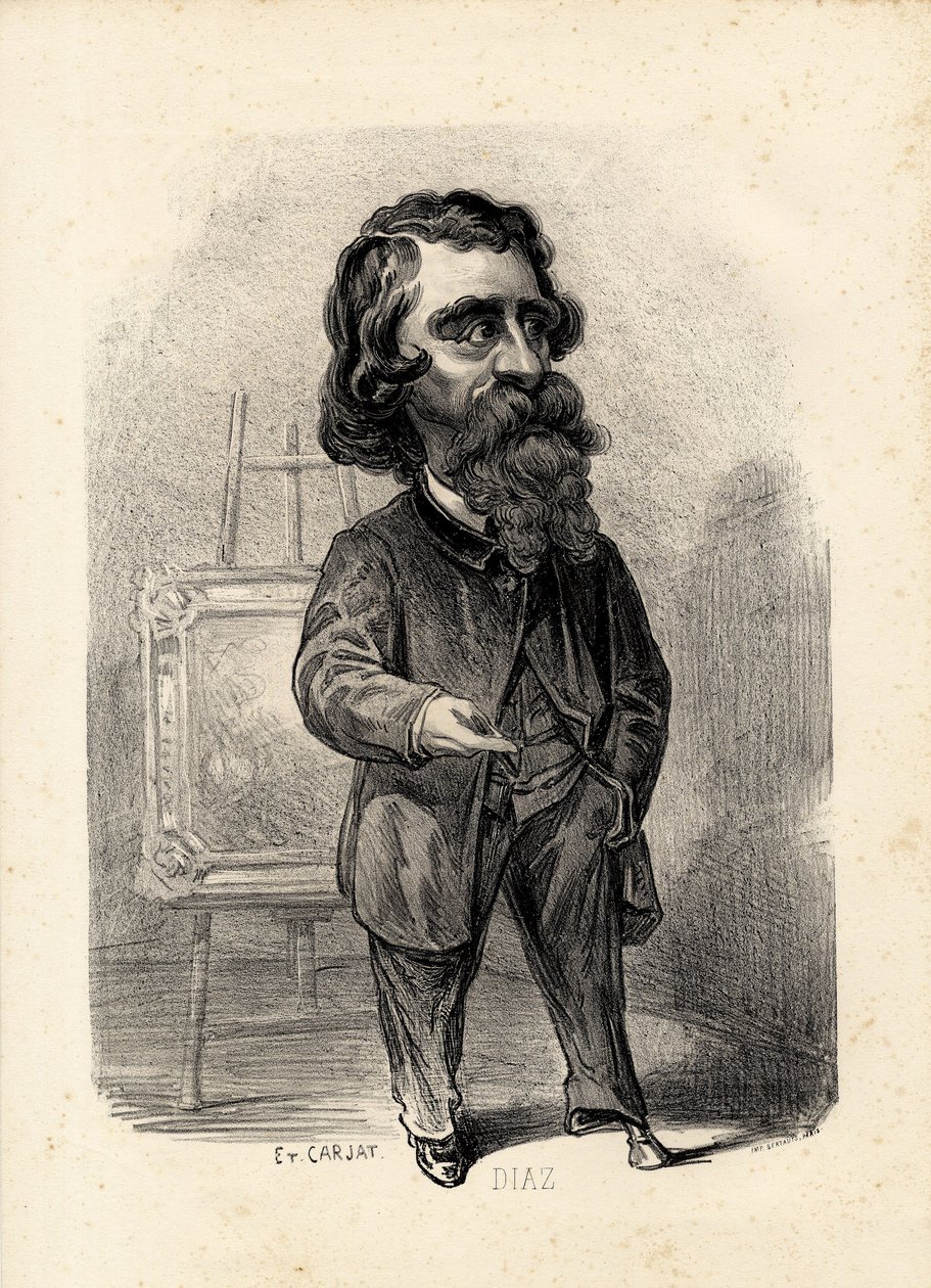 repülő levél - Illusztráció: Etienne Carjat (1826-1906): Művészet - Festőművészek, Diaz Narcisse Diaz de la Pena (1807-1876) alkotó: Etienne Carjat