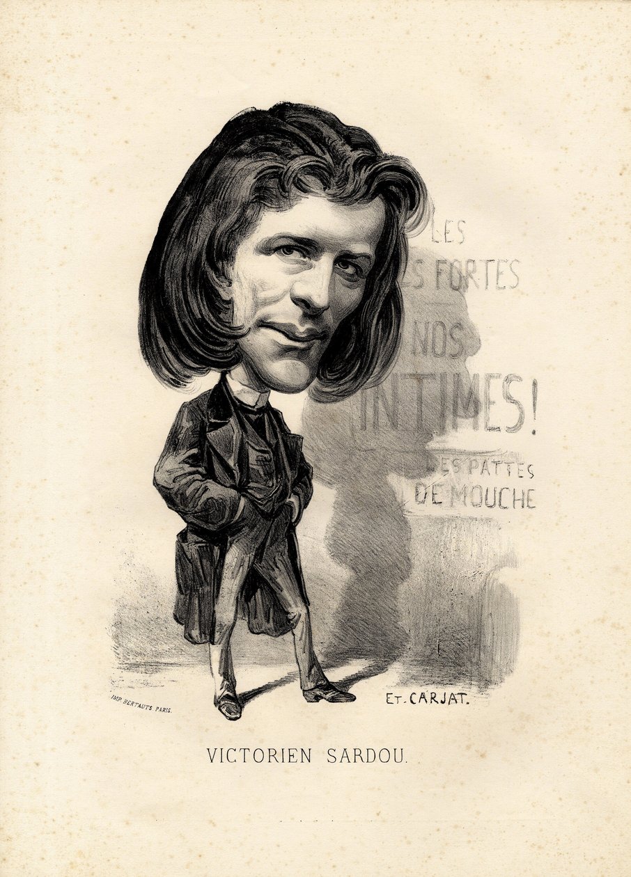 repülő levél - Illusztráció: Etienne Carjat (1826-1906): Irodalom - Victorian Sardou (1831-1908) alkotó: Etienne Carjat