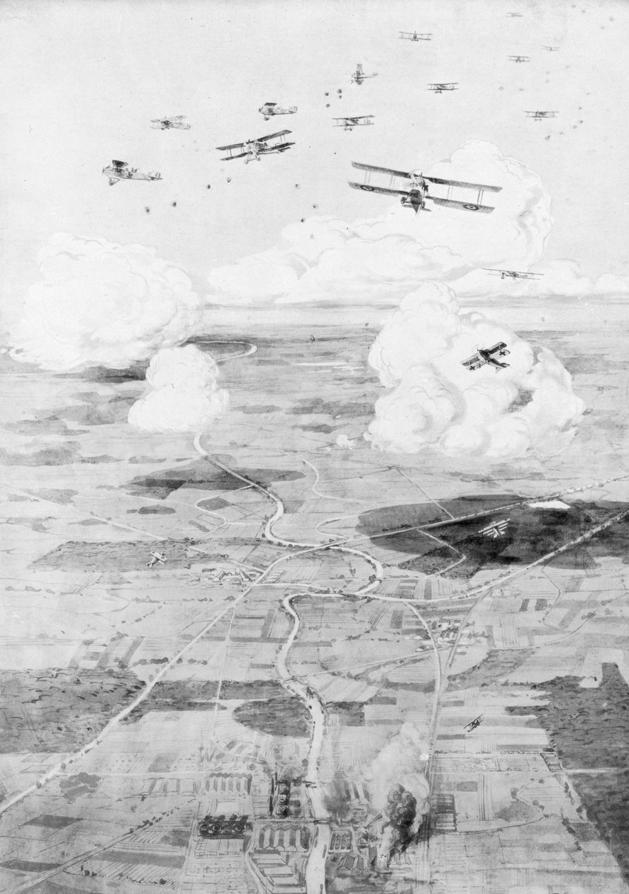 Francia század az objektíven, gyárak a folyó szélén, 1918, 1926. alkotó: Etienne Cournault