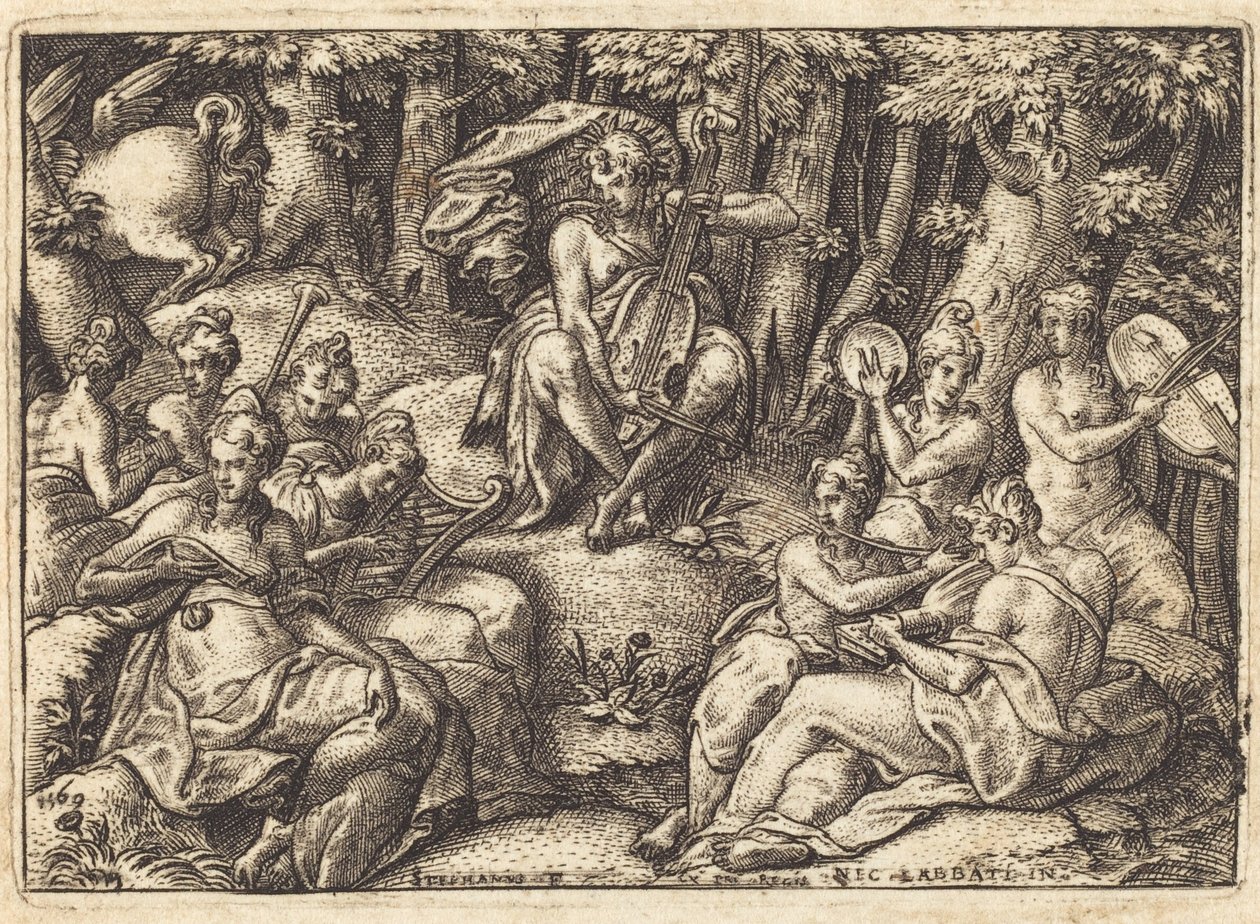 Apollón a Parnasszuszon alkotó: Etienne Delaune after Niccolò dell