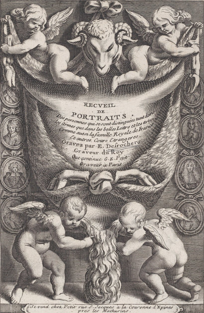 Frontispiece a Portrégyűjteményből, 1714-41. alkotó: Etienne Desrochers