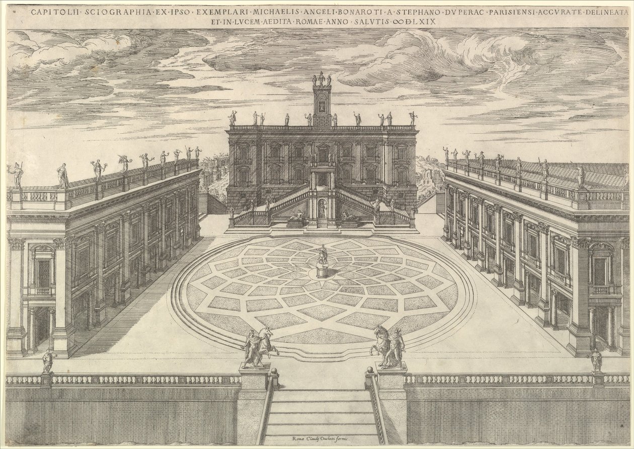 A római Capitolium látképe, 1569 alkotó: Etienne Duperac