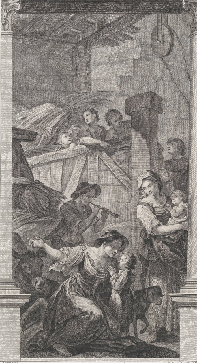 Az alapítók kápolnája Párizsban: A pásztorok imádása, 1752. alkotó: Etienne Fessard