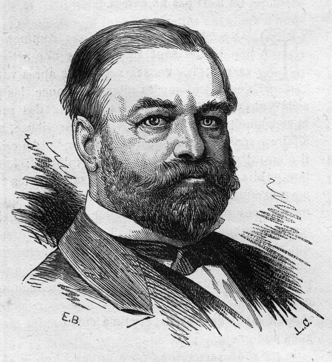 Adolphe Cochery (1819-1900) francia politikus portréja. Bocour metszete a „” Le Monde Illustré”” 1287. számában, november 26. alkotó: Etienne Gabriel Bocourt