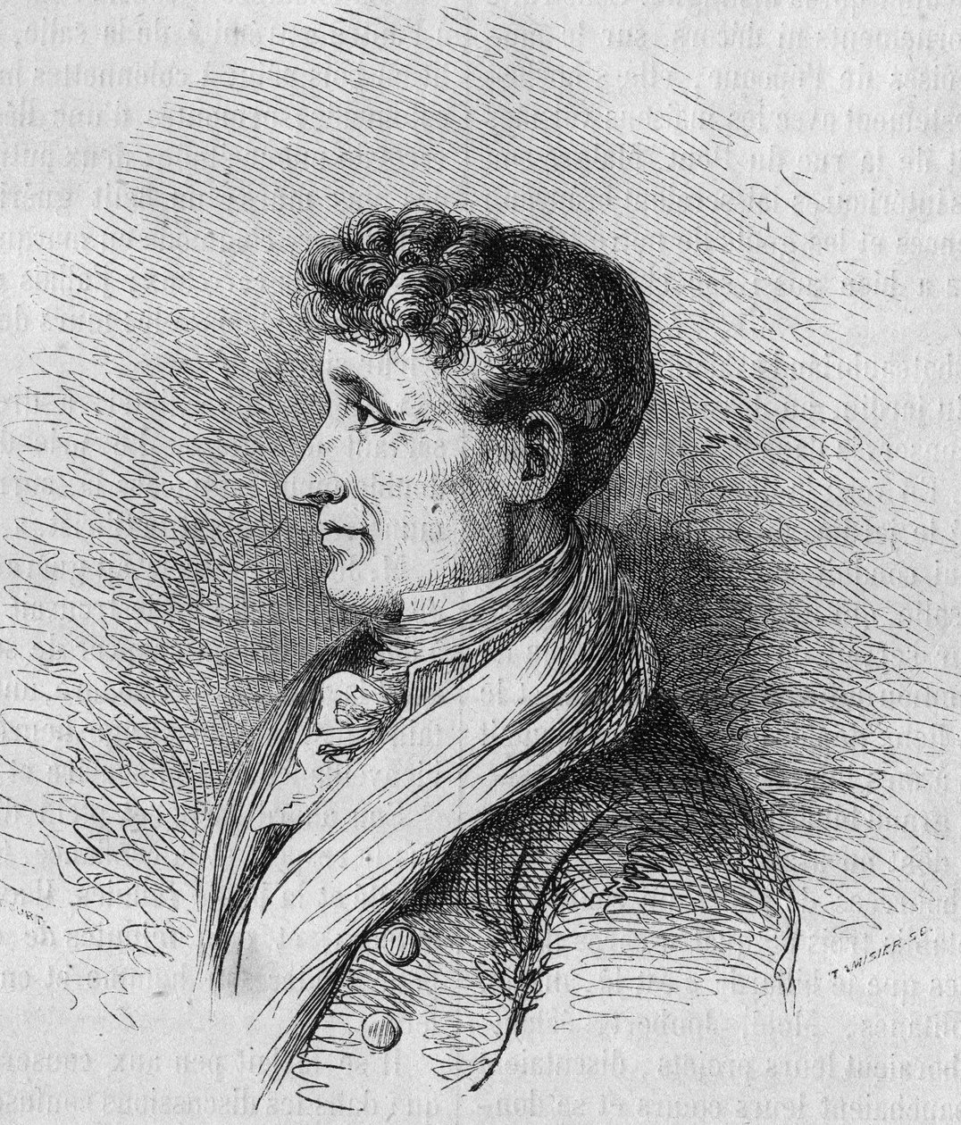 Joseph Joubert (1754-1824) francia író portréja. Bocour metszete a „Le Magasin festői”-ben alkotó: Etienne Gabriel Bocourt