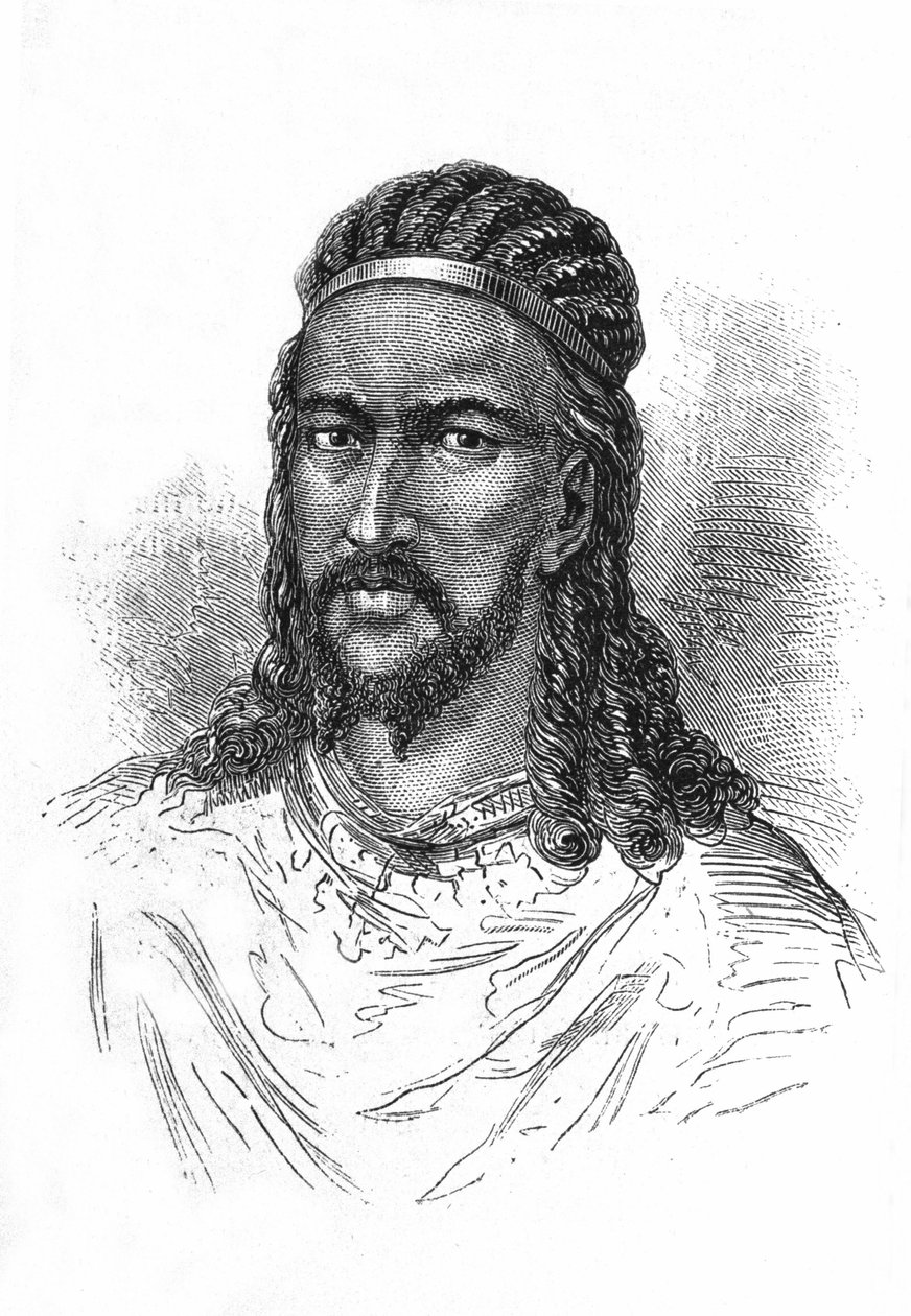 Az abesszíniai Theodoros császár (ras) portréja. alkotó: Etienne Gabriel Bocourt