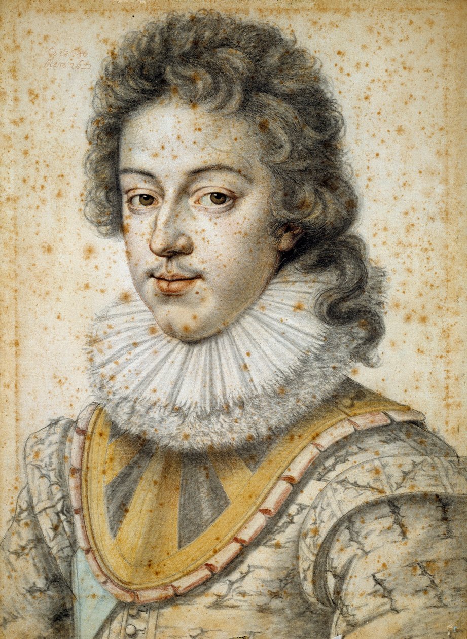 XIII. Lajos portréja 21 éves (1601 - 1643). Etienne Dumonstier II (1520-1603) festménye alkotó: Etienne II Dumonstier