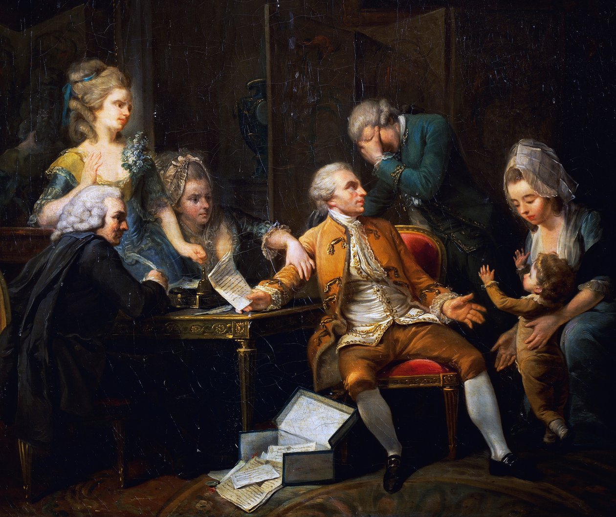 Felbontott szerződés, Jeaurat Etienne (1699-1789) festménye, Franciaország alkotó: Étienne Jeaurat