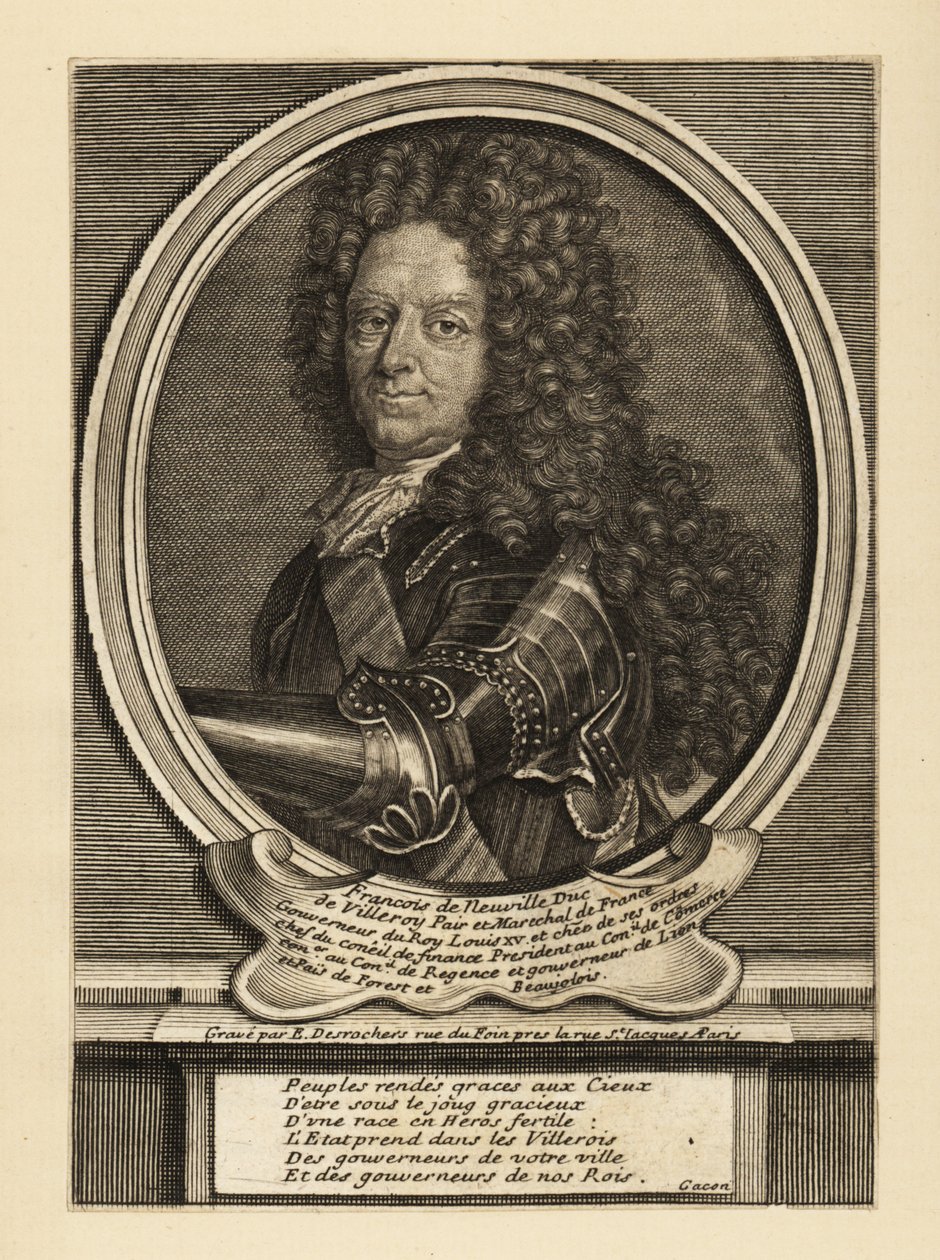 Francois de Neufville, Villeroy 2. hercege, francia katona alkotó: Etienne Jehandier Desrochers