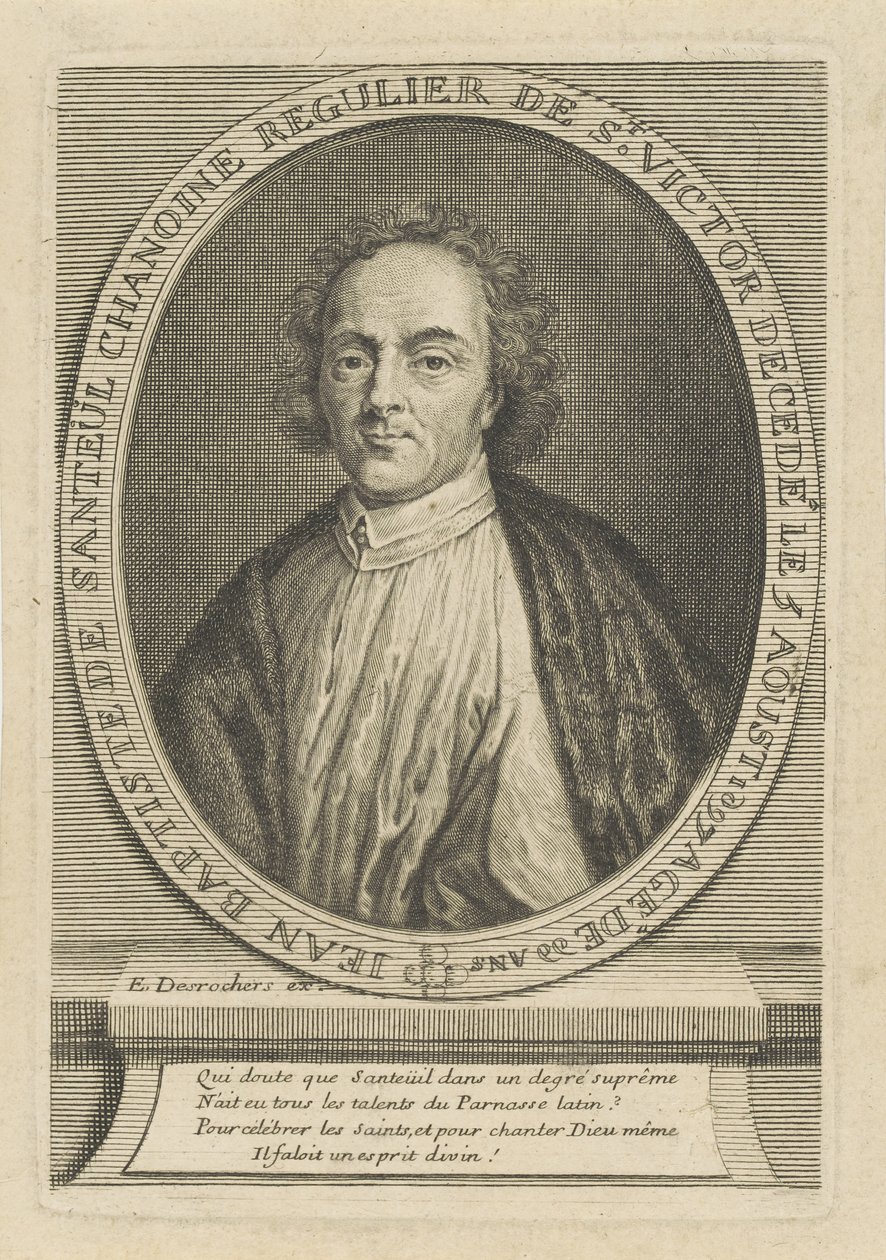 Jean-Baptiste de Santeul költő portréja 1630-1697, um 1700. alkotó: Etienne Jehandier Desrochers
