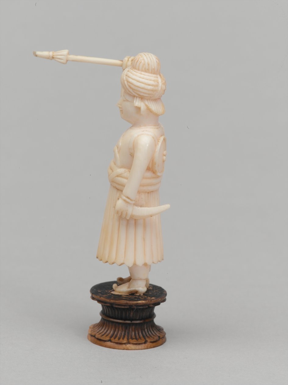 Fekete gyalog, sakkfigura, India, 1820 körül alkotó: Etienne Lenoir