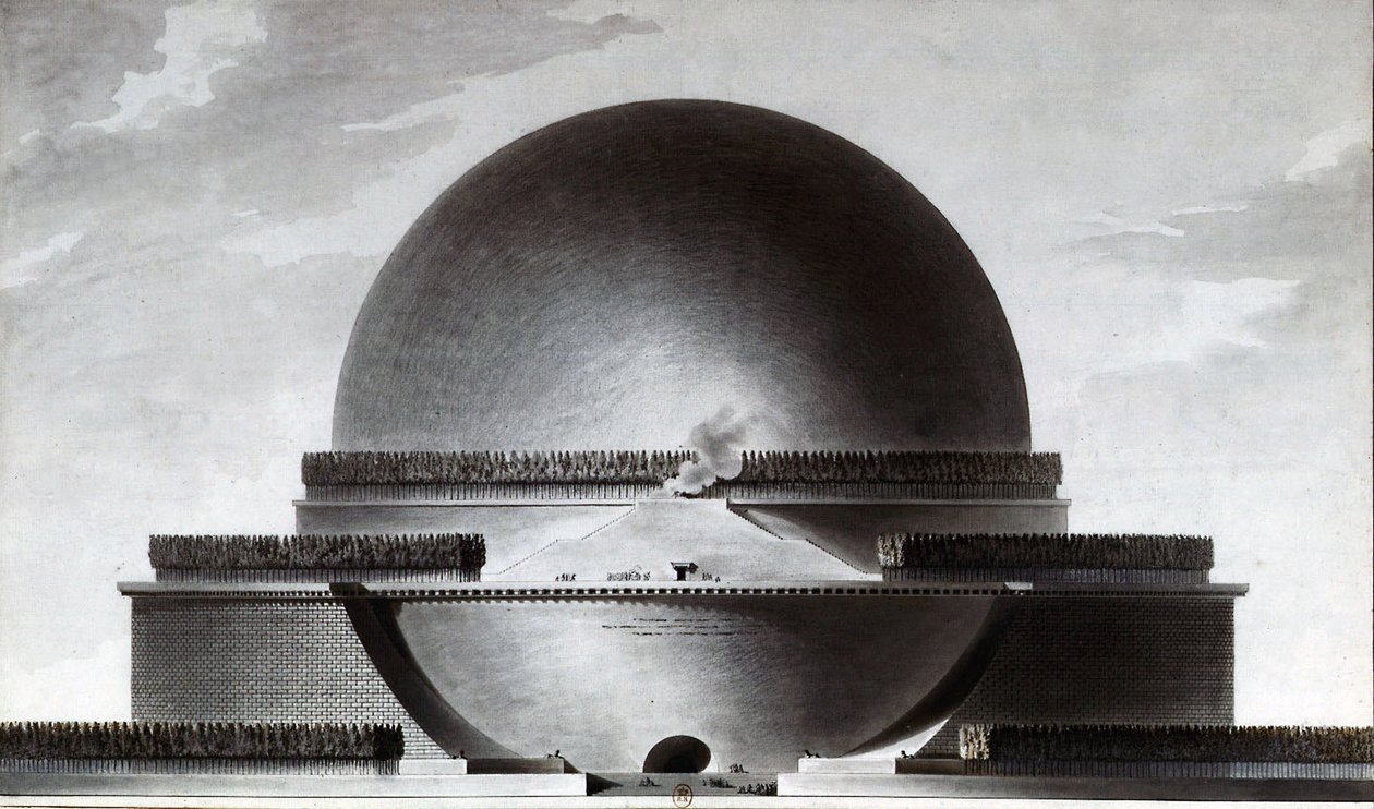 Newton Kenotaph alkotó: Etienne Louis Boullee