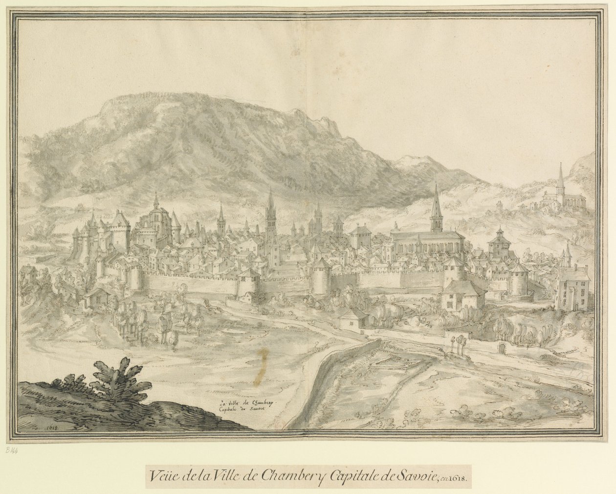 Chambery városa  Savoya fővárosa: Veüe de la Ville de Chambéry Savoya fővárosa 1618-ban. alkotó: Etienne Martellange