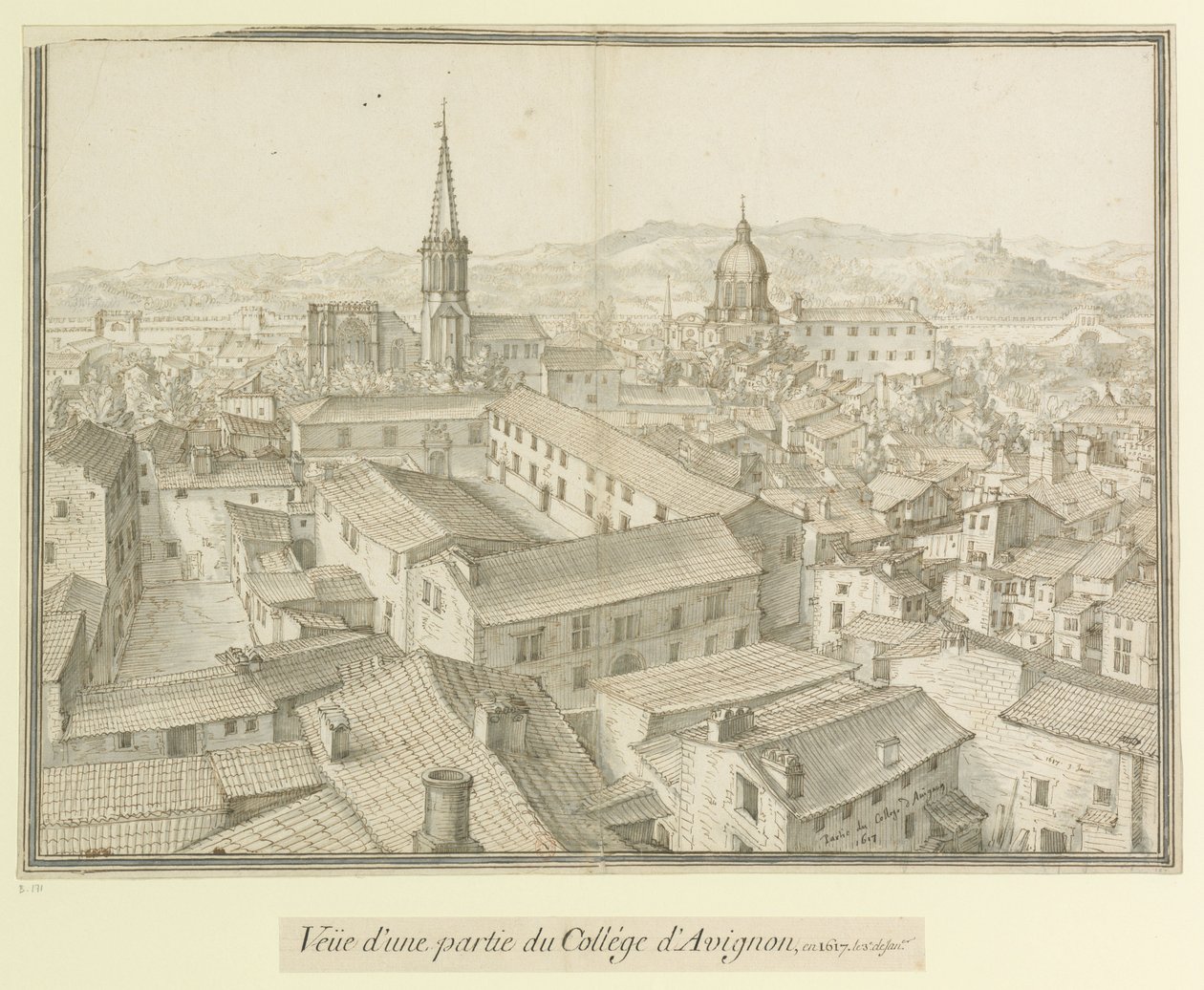Az avignoni kollégium egy része  1617 : Az avignoni kollégium egy részének birtokba vétele 1617-ben. január 3. alkotó: Etienne Martellange