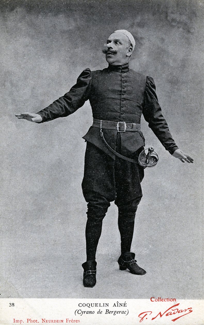 Constant Coquelin más néven Coquelin aîné (1841 - 1909) Cyrano de Bergerac jelmezében (f/w fotó) alkotó: Etienne Neurdein