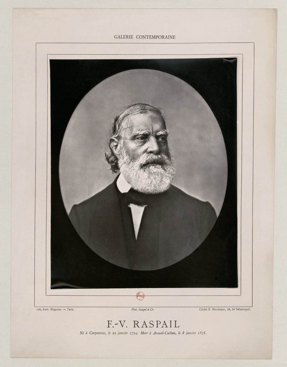 François Vincent Raspail Neurdein BNF Gallica alkotó: Etienne Neurdein