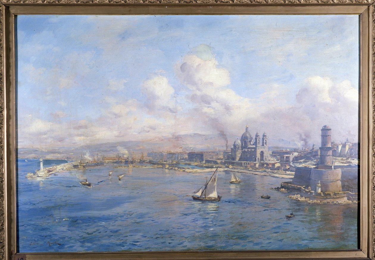 A Joliette-medence és az új kikötők Marseille-ben Etienne Martin festménye (1856-1945). Marseille Akadémia alkotó: Etienne Philippe Martin