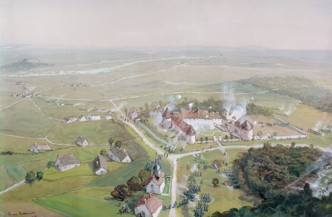 A Chateau de Mondement visszafoglalása a francia hadsereg által 1914. szeptember 9-én, az első marne-i csata során, 1915. alkotó: Etienne Prosper Berne Bellecour