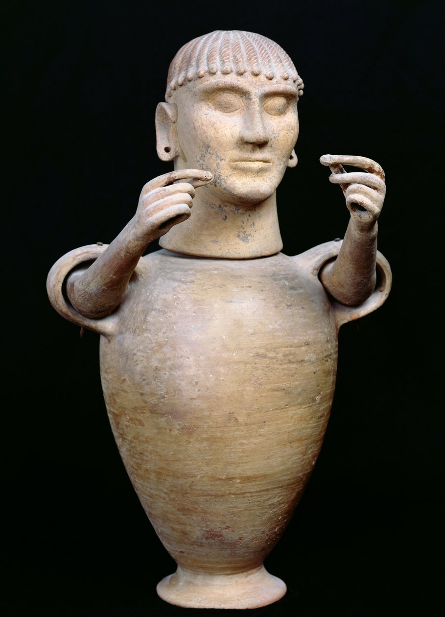 Canopic tégely mozgatható karokkal (agyag) (lásd még: 53215) alkotó: Etruscan