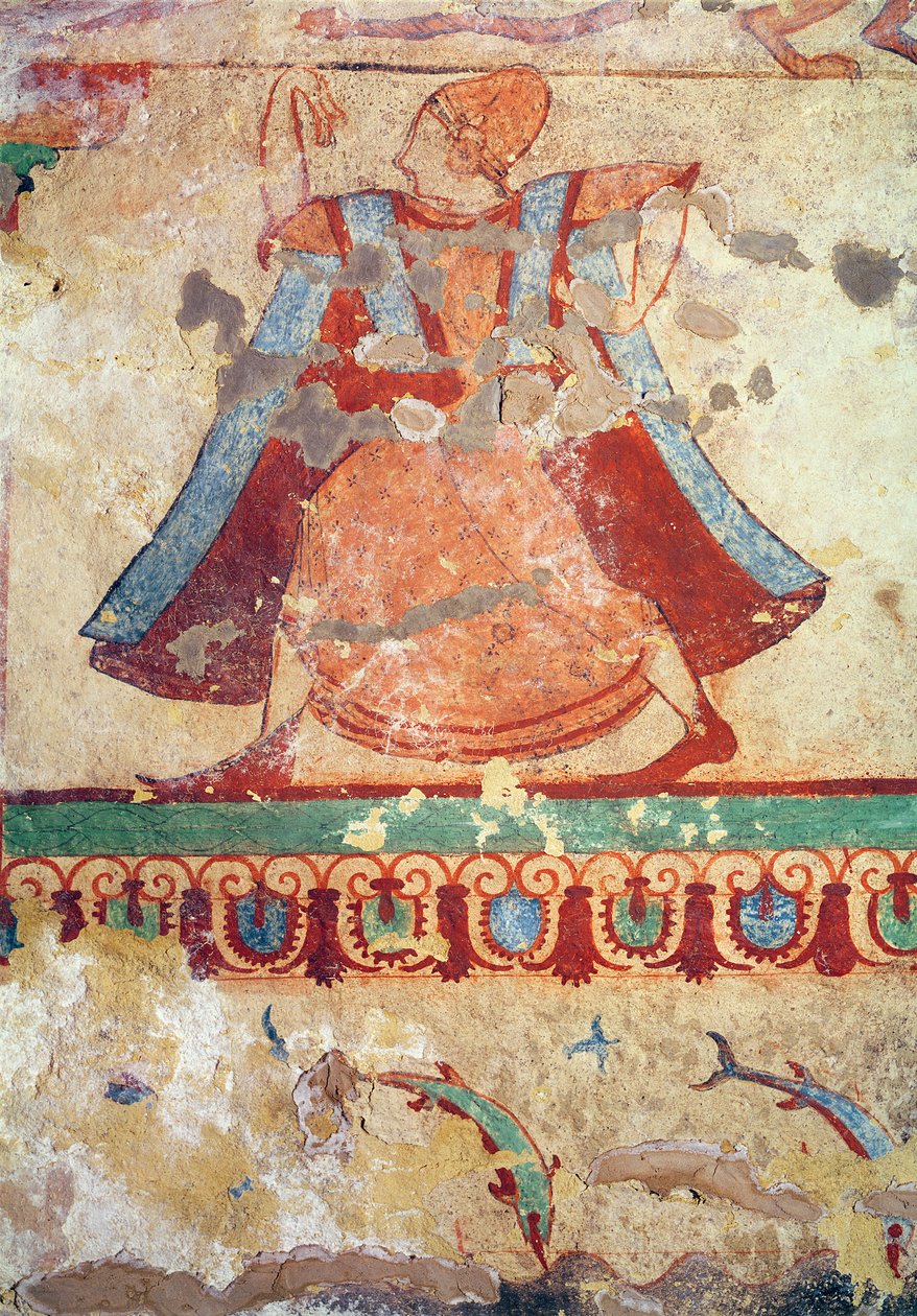 Táncos, az Oroszlánsírból, ie 520 körül (falfestmény) alkotó: Etruscan