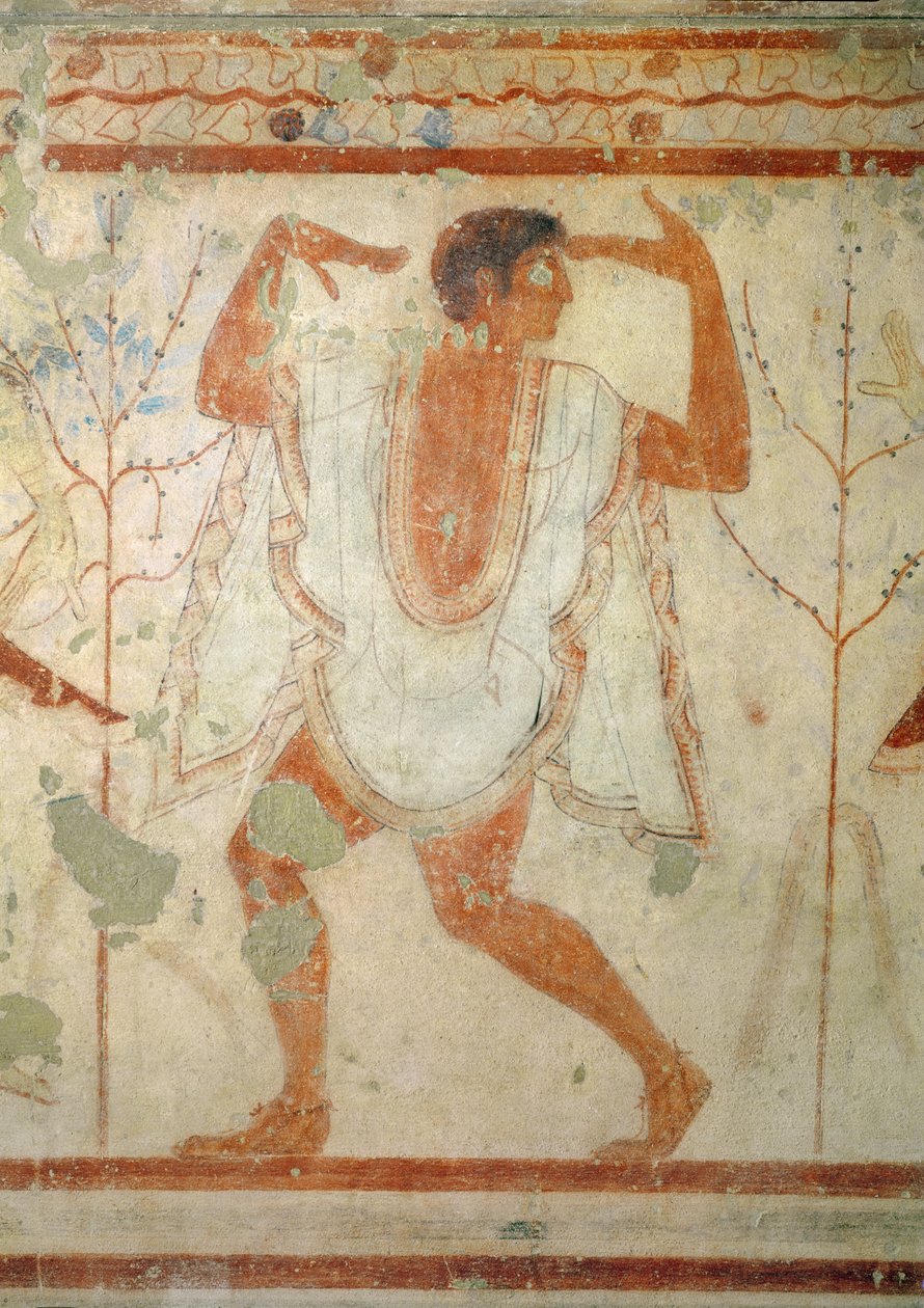 Táncosnő a Triklinium sírjából, ie 470 körül (falfestmény) alkotó: Etruscan