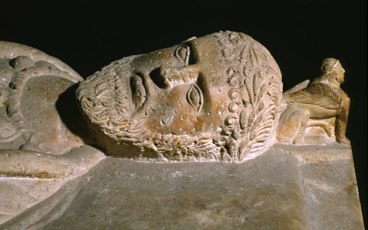 Részlet egy szarkofágból alkotó: Etruscan