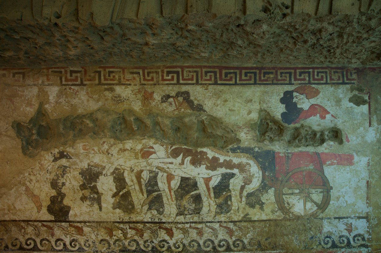 Falfestmény az Infernal Quadriga sírjából (falfestmény) alkotó: Etruscan