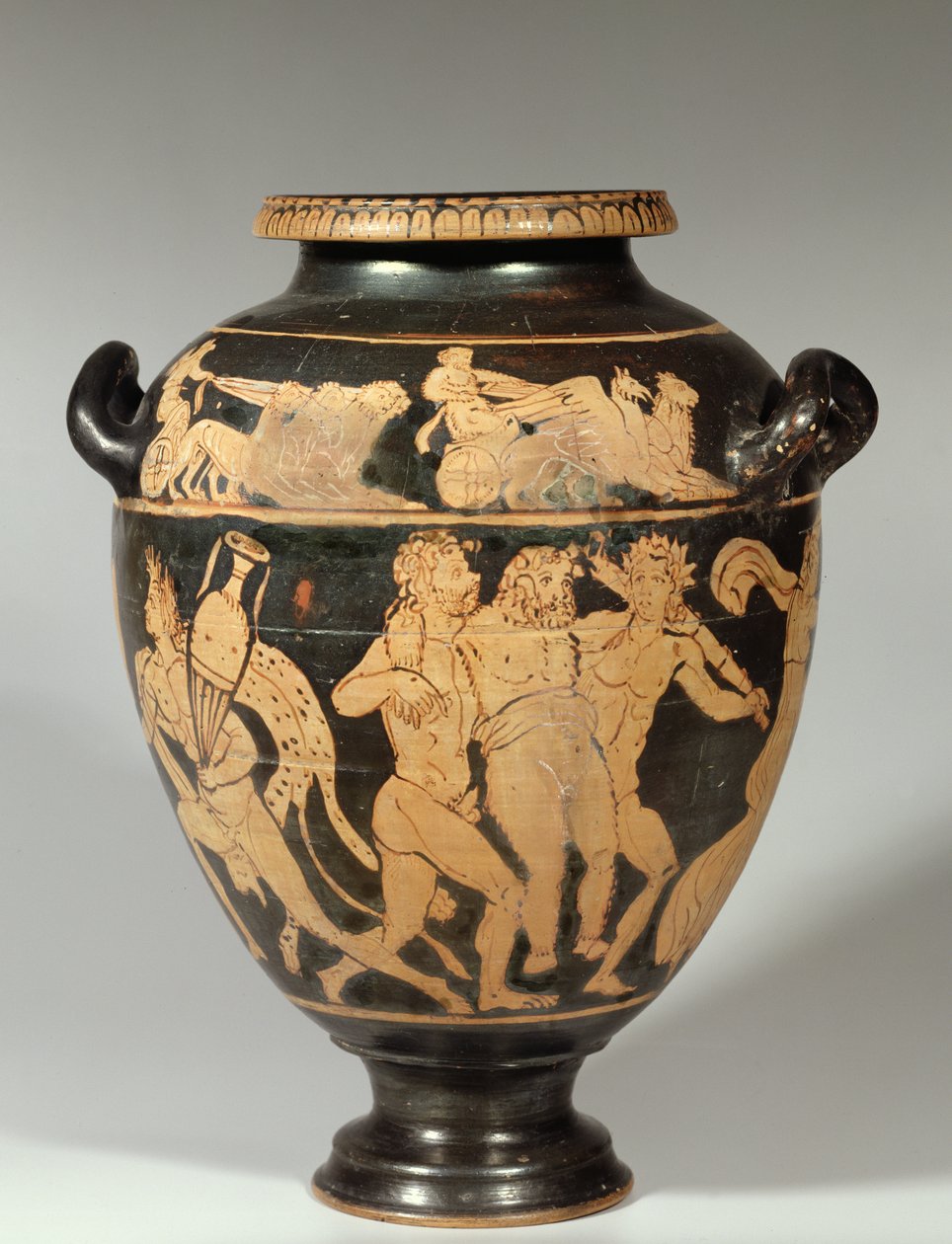 Stamnos, Dionüszoszi jelenet, etruszk vörös alakos időszak, Kr.e. IV. század (kerámia) alkotó: Etruscan